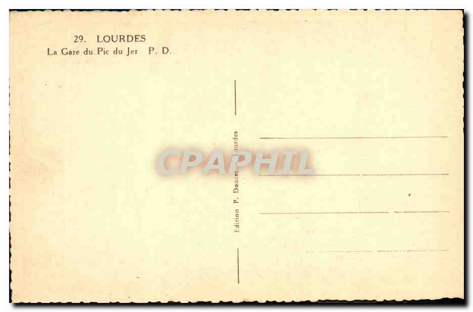 CPA Lourdes La Gare du Pic du Jer — Rückseite
