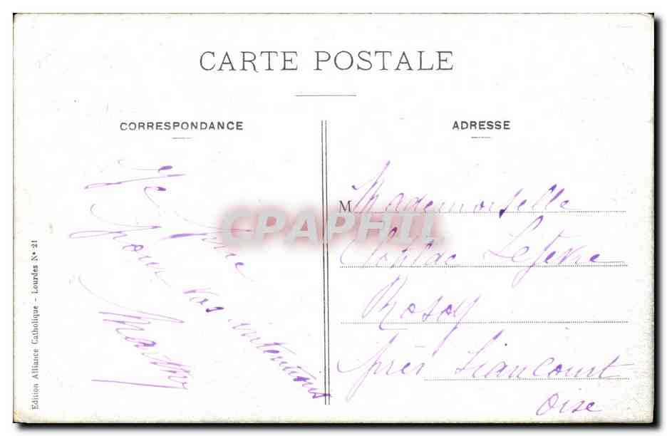 CPA Lourdes Le Vieux Lourdes les Pyrenees — Verso