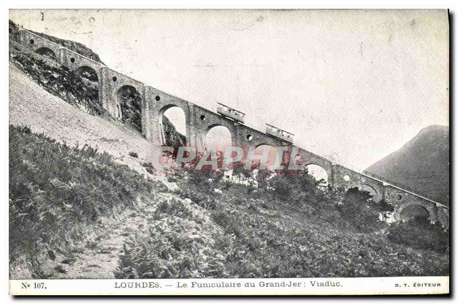 CPA Lourdes Funiculaire du Grand Jer Viaduc