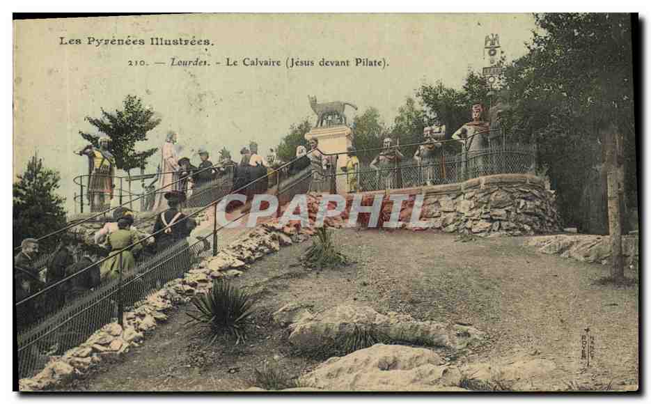 CPA Lourdes Le calvaire Jesus devant Pilate
