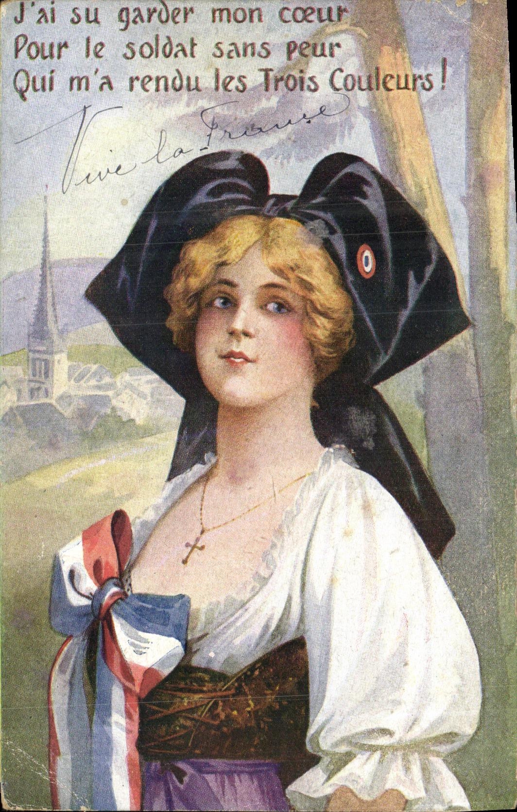 CPA Femme Alsace Lorraine