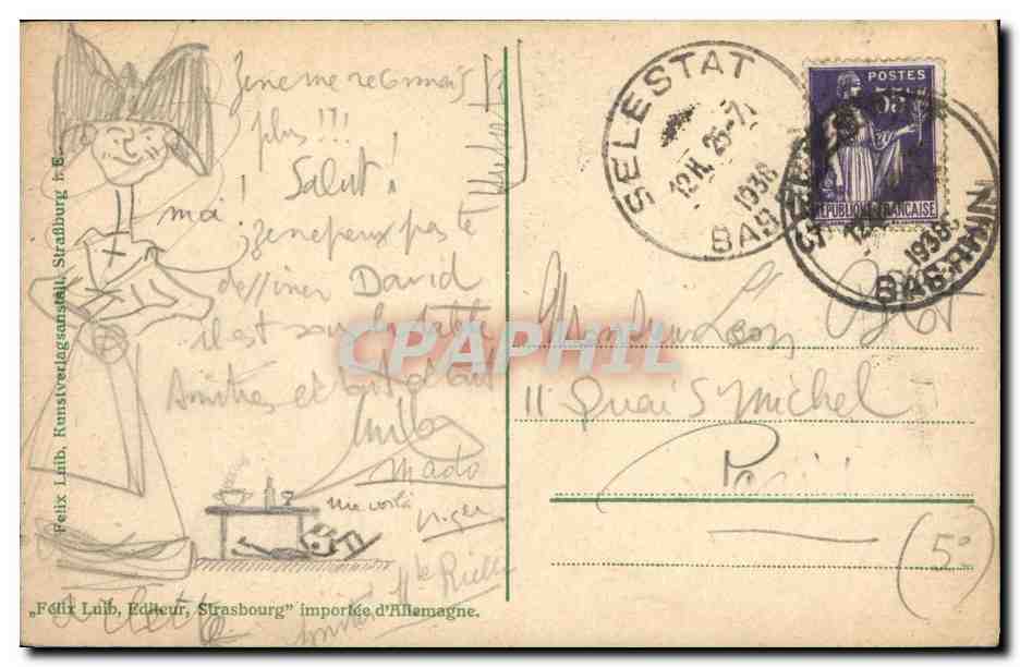 CPA Femme Alsace Lorraine Folklore  — Verso