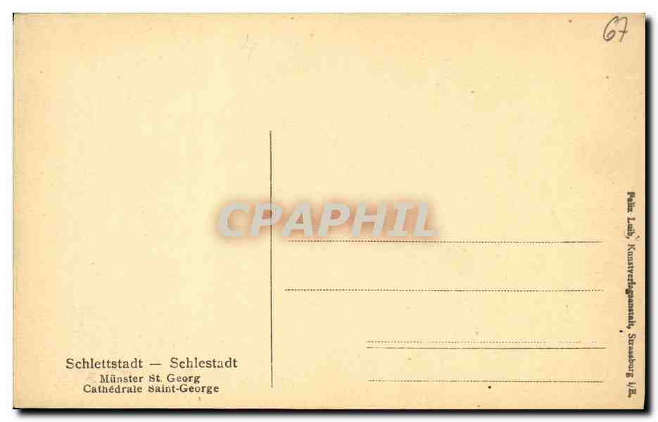CPA Schlettstadt Schlestadt Munster St Georg — Rückseite