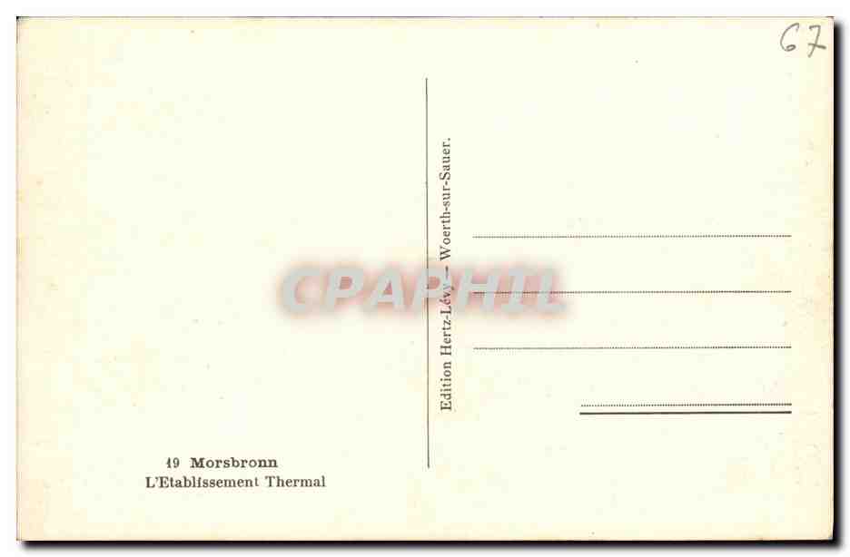 CPA Morsbronn L Etablissement Thermal — Rückseite