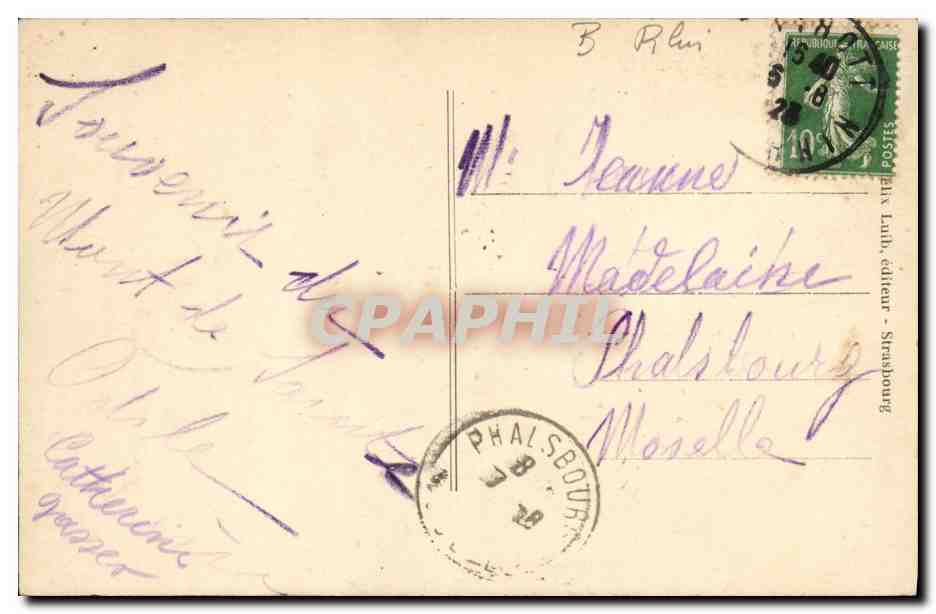 Château de Landsberg — Mont Sainte-Odile 763 — éditeur Phalsbourg — Verso