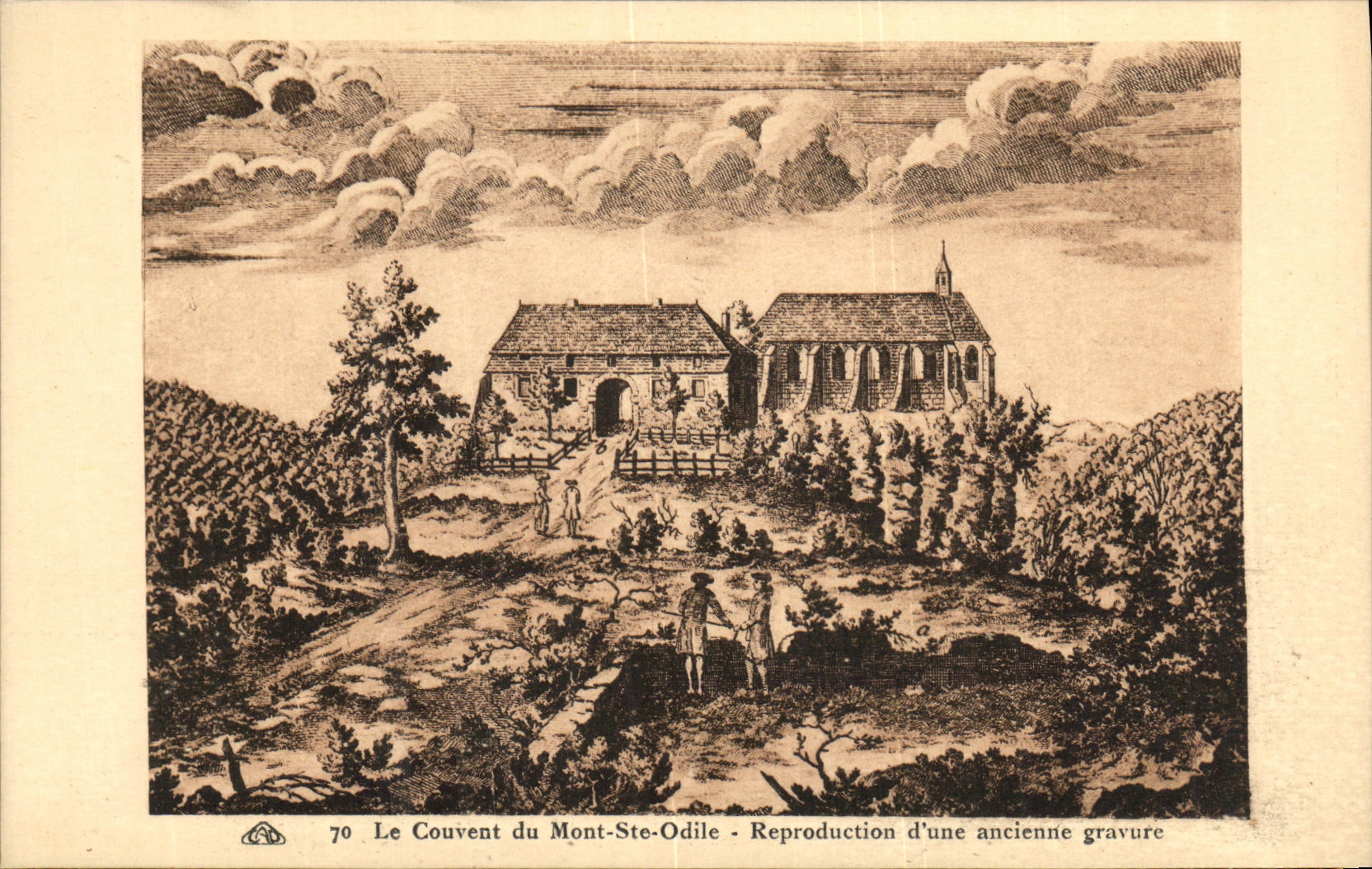 Le Couvent du Mont-Sté-Odile — Reproduction d'une ancienne gravure — série 70