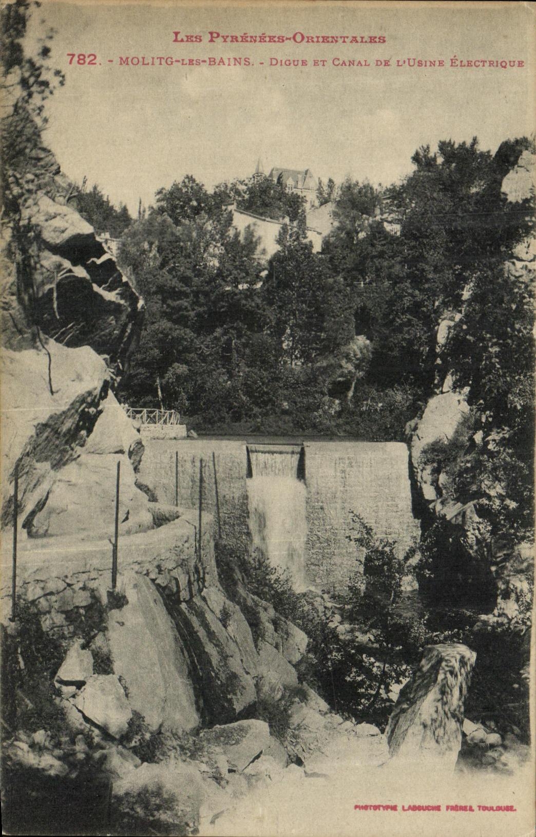 Molitg-les-Bains — Digue et canal de l'usine électrique — Phototype Labouché Frères, Toulouse
