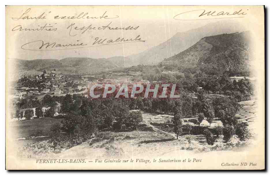 CPA Vernet Les Bains Vue Generale sur le Village le Sanatorium et le Parc