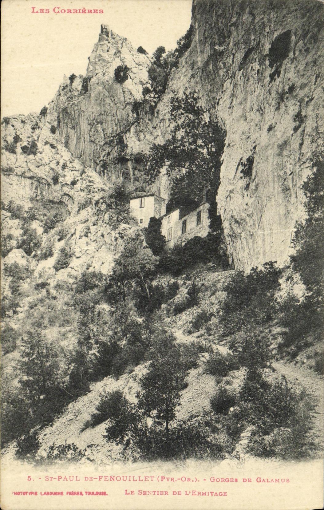 CPA St Paul de Fenouillet Goroe De Galamus Le sentier de l ermitage