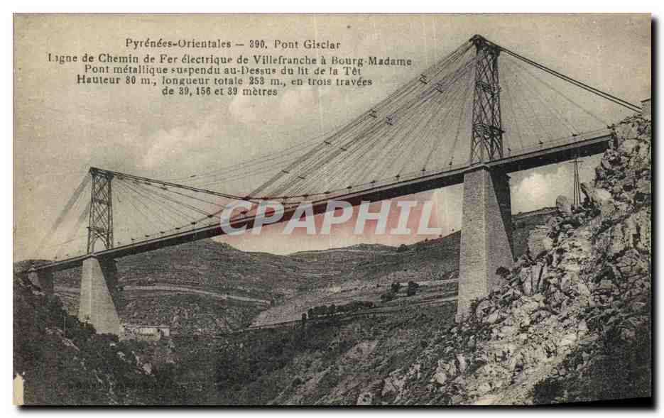 CPA Pont Gisclar Ligne de Chemin de Fer electrique de Villefranche a Bourg Madame