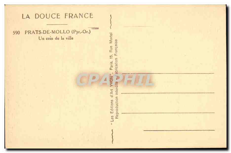 CPA Prats De Mollo Un Coin de la Ville — Rückseite
