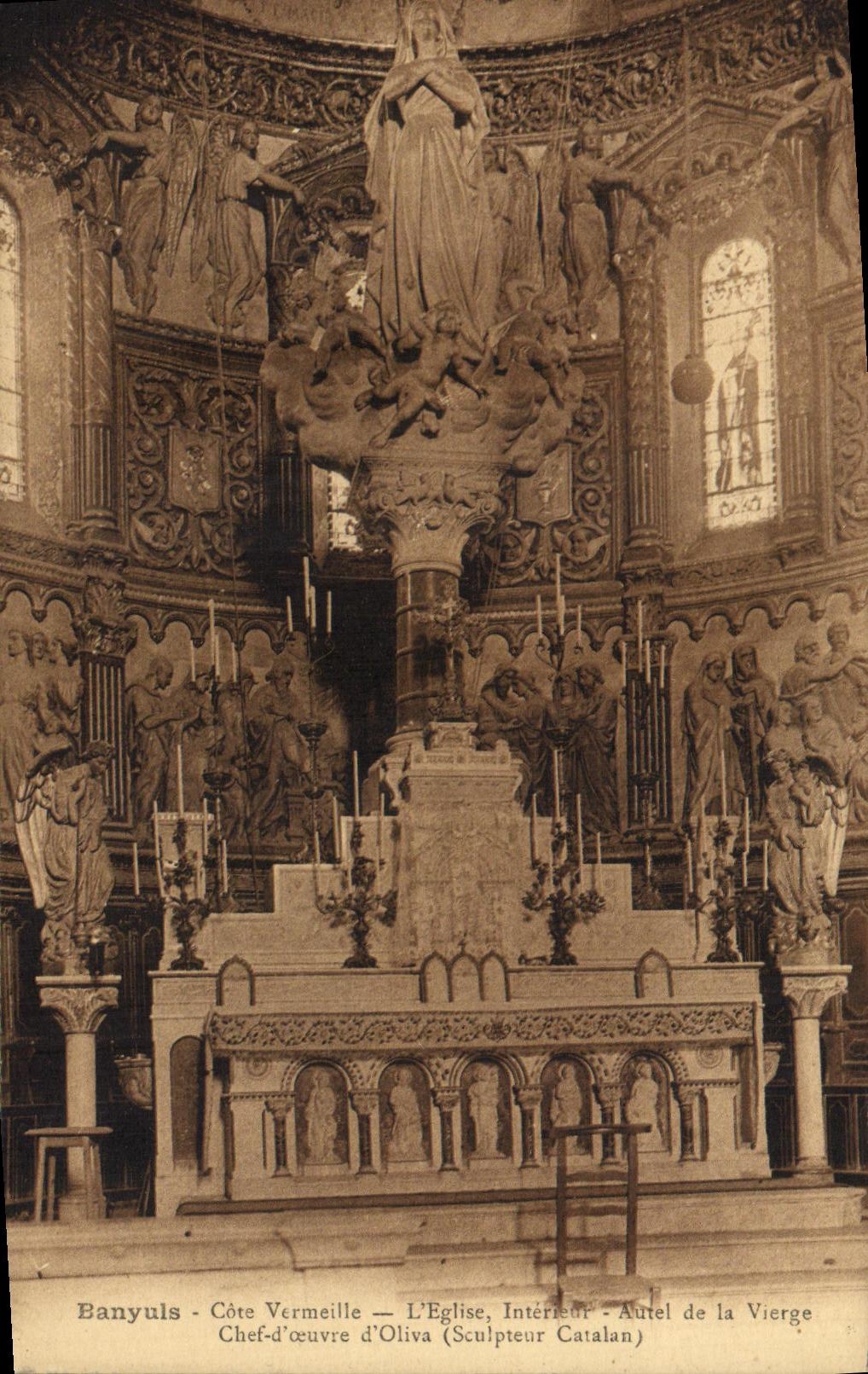 CPA Banyuls Cote Vermeille L Eglise Interse Autel de la Vierge