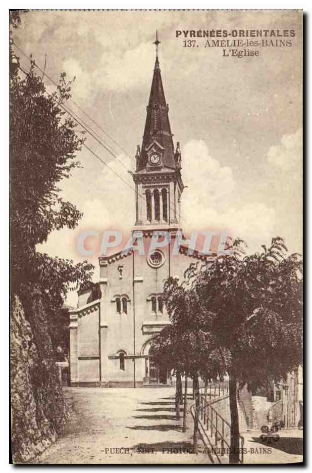CPA Amelie Les Bains L Eglise