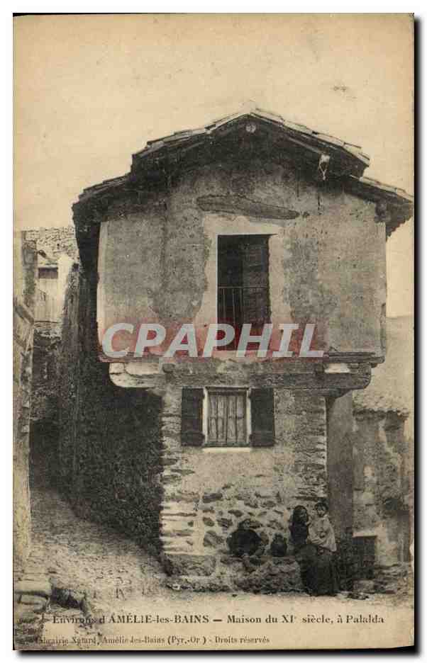 CPA Environs d Amelie Les Bains L Eglise Maison du 11eme a Palalda