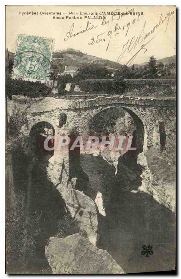 CPA Environs d Amelie Les Bains Environs d Amerlie les Bains Vieux Pont de Palalda