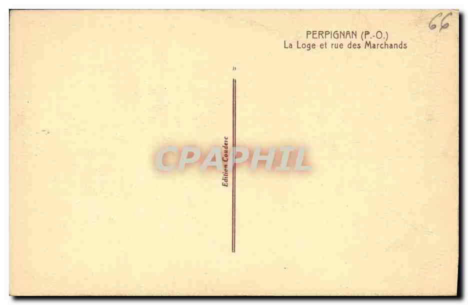 CPA Perpignan La loge et rue des marchands Grand Cafe de France  — Rückseite