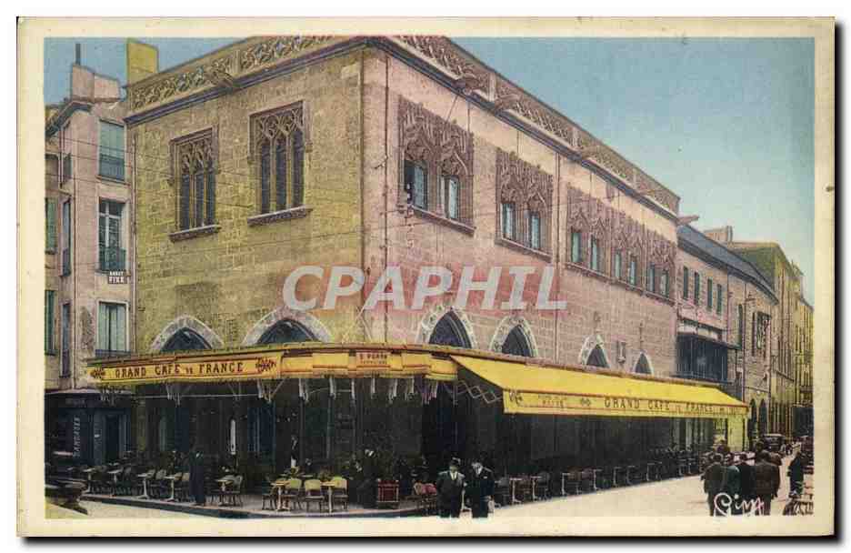 CPA Perpignan La Loge de Mer Grand Cafe de France 