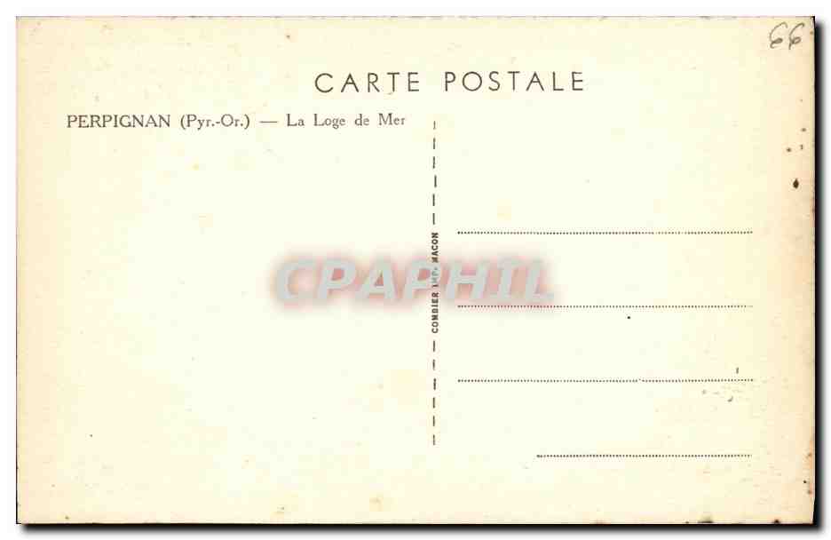 CPA Perpignan La Loge de Mer Grand Cafe de France  — Verso