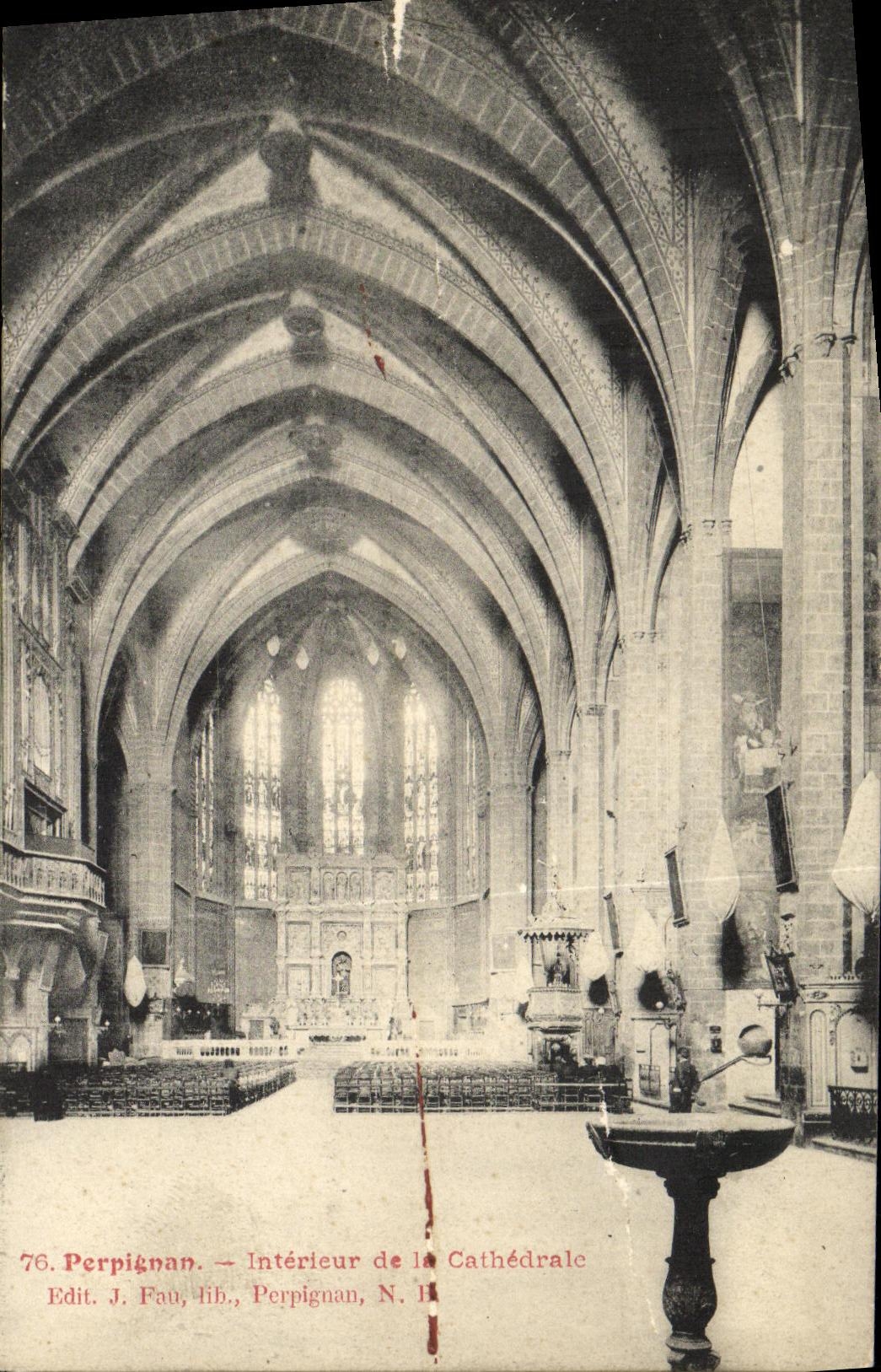 CPA Perpignan Interieur De La Cathedrale Orgue