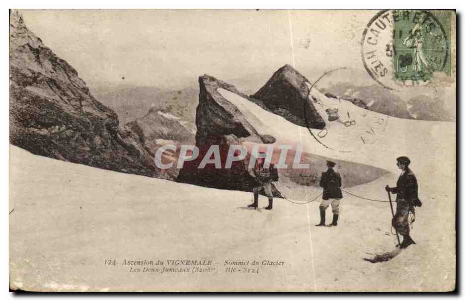 Ascension du Vignemale — Les Deux Jumeaux (3205m) — Sommet du Glacier — Bloc Frères, éditeurs, Bédarieux — n° 124