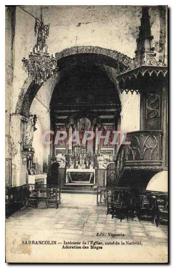 Sarrancolin — Intérieur de l'Église, autel de la Nativité, Adoration des Mages — Edit. Viguerie