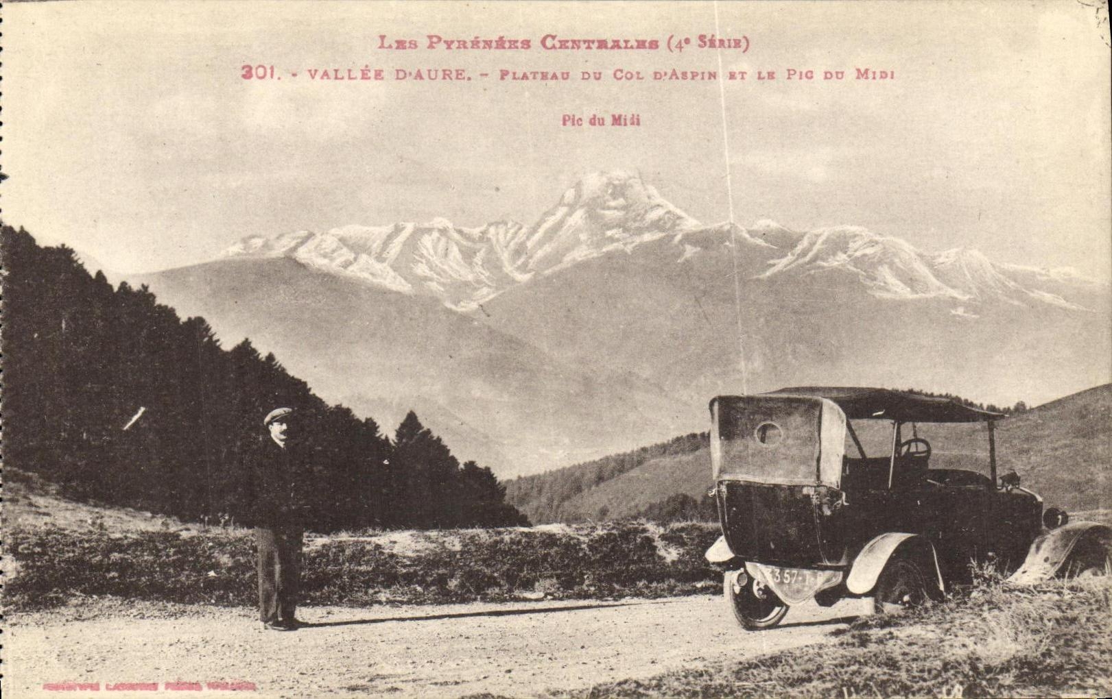CPA Vallee d Aure Plateau du Col d ASpin et le Pic du Midi Automobile