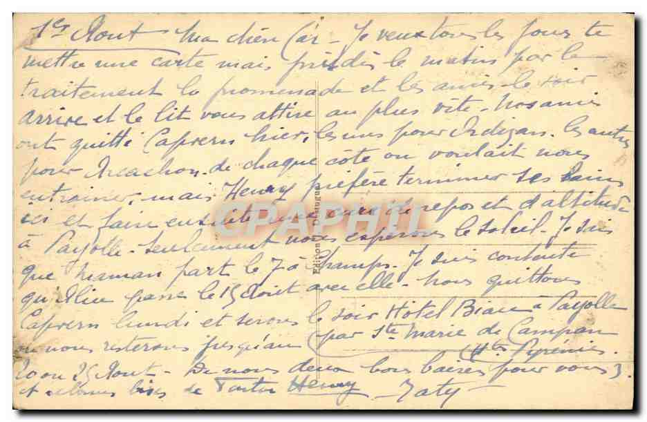 CPA Capvern Vue Generale — Rückseite
