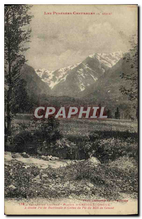 Les Pyrénées Centrales (4e série) — Vallée de Louron — Plaine d'Artiguelongue — Vue des Pics de Baccimala et Crêtes du Pic du Génost — Phot. Lapancha Fr. - Toulouse