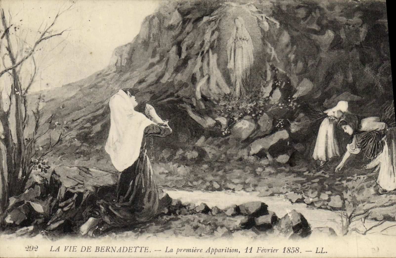 CPA La Vie Bernadette La Premiere Apparition 11 fevrier 1858