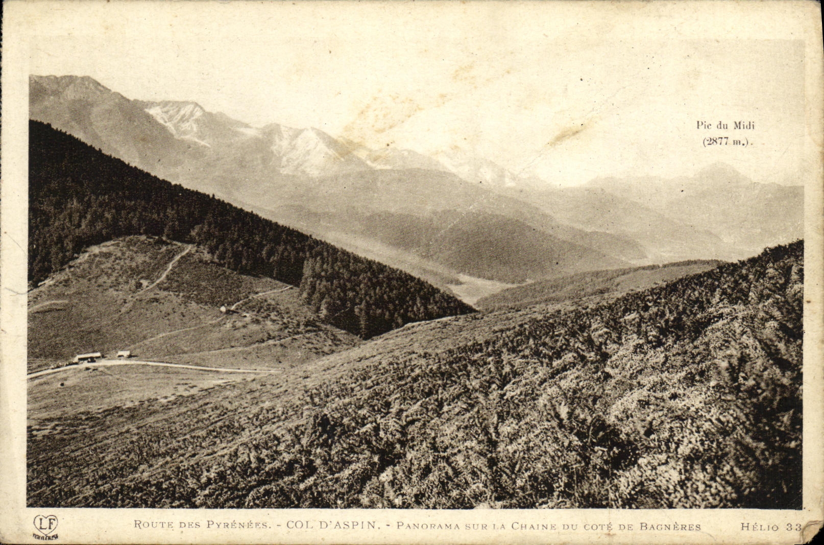 Route des Pyrénées - Col d'Aspin - Panorama sur la chaîne du côté de Bagnères