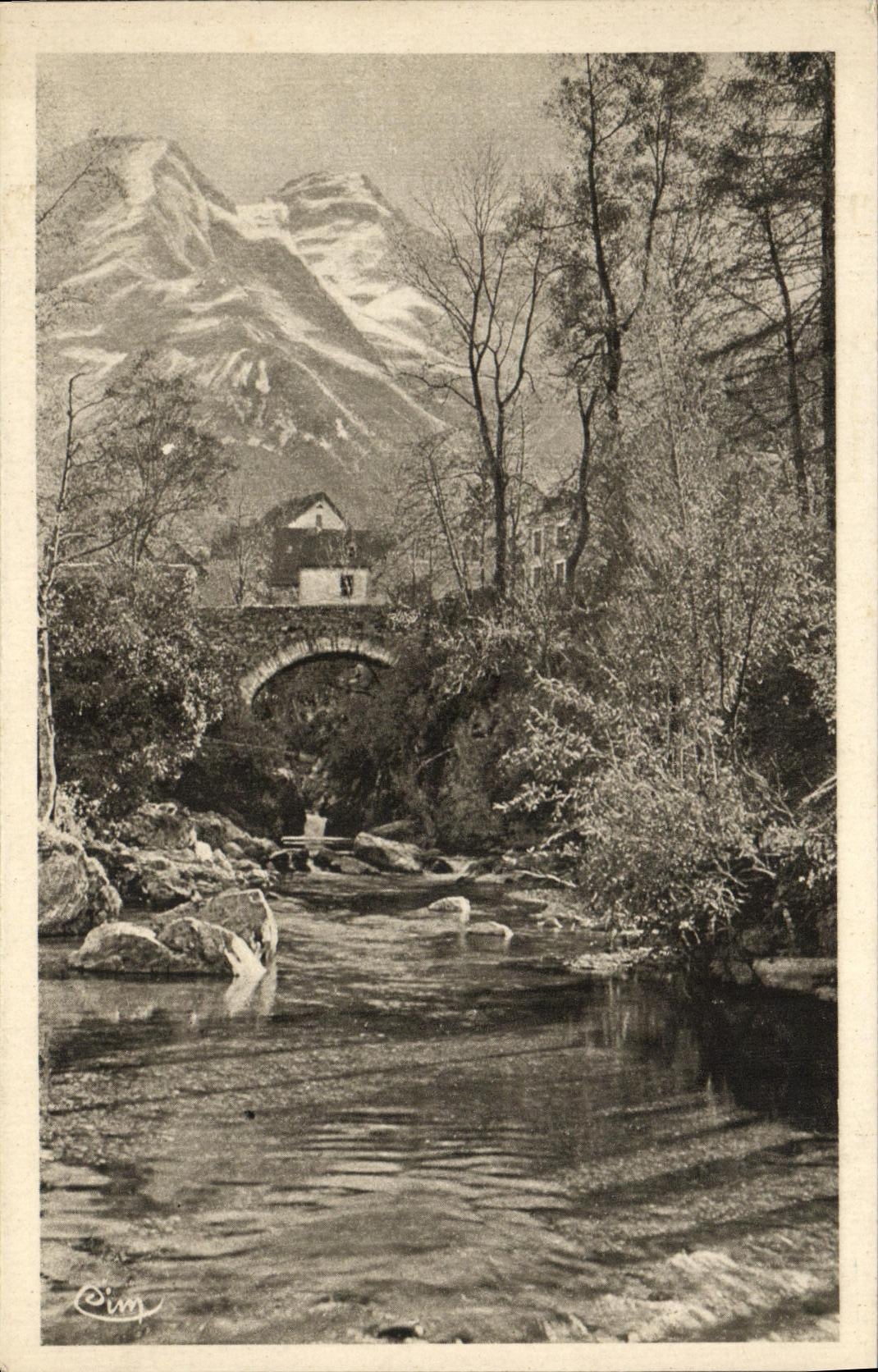 Les Pyrénées — Environs de LUZ-ST-SAUVÉUR (H.-Pyr.) — Echappée sur le Marboré et l'Astazou — Éditeur Lafontaine et Lefranc, collection Mélodiographie Macom
