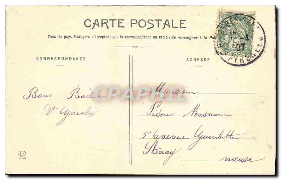 CPA Tarbes Place Marcadieu pendant le marche Coin des puces TOP — Rückseite