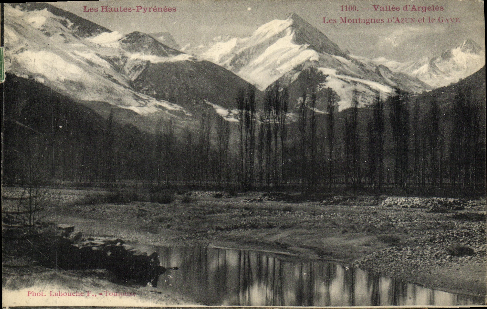 Les Montagnes d'Azun et le Gave — Vallée d'Argelès — Les Hautes-Pyrénées — Phot. Labouche F., Toulouse