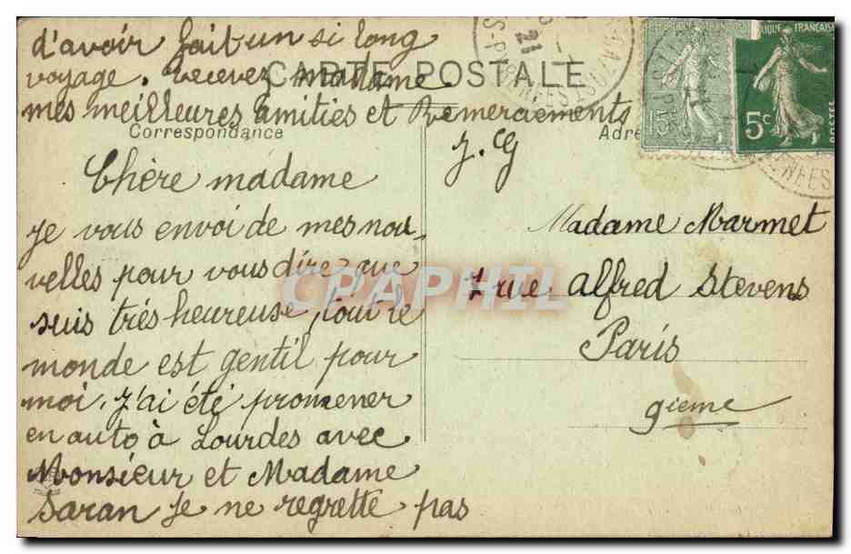Les Montagnes d'Azun et le Gave — Vallée d'Argelès — Les Hautes-Pyrénées — Phot. Labouche F., Toulouse — Verso