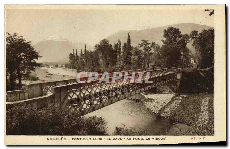Argelès - Brücke von Tillos - Der Gave im Hintergrund, Le Viscos - Hélio 9