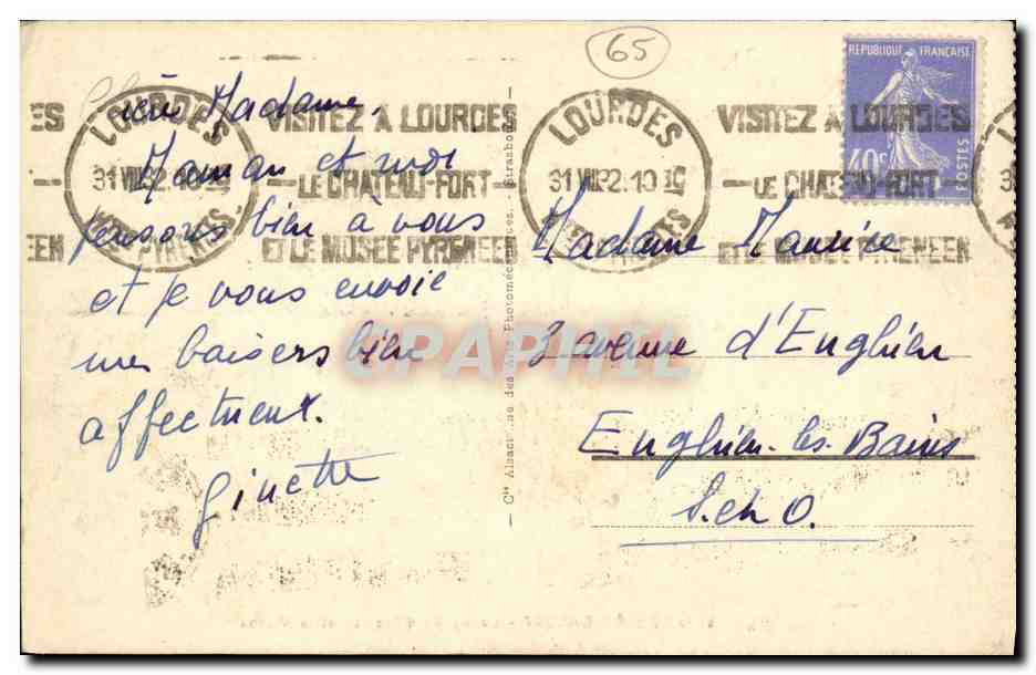 CPA Argeles Gazost La Vallee d Argeles et le Viscos — Rückseite