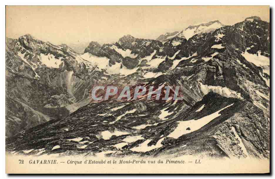 Gavarnie — Cirque d’Estaubé et le Mont-Perdu vus du Pimenée — LL