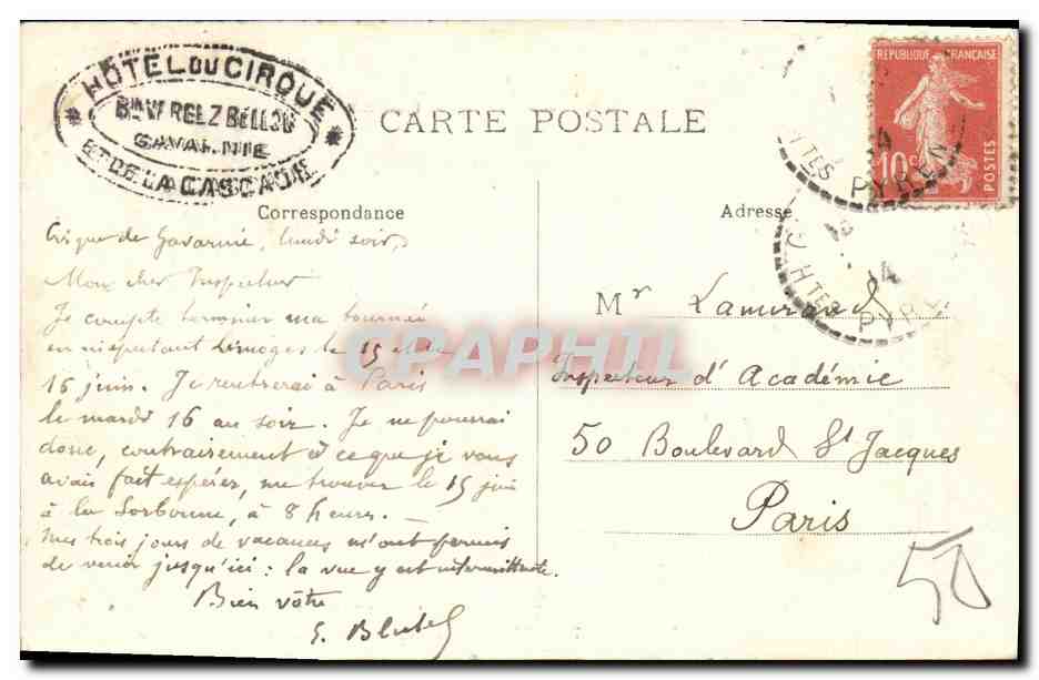 CPA Gavarnie Vue Generale du VIllage et du Cirque — Verso