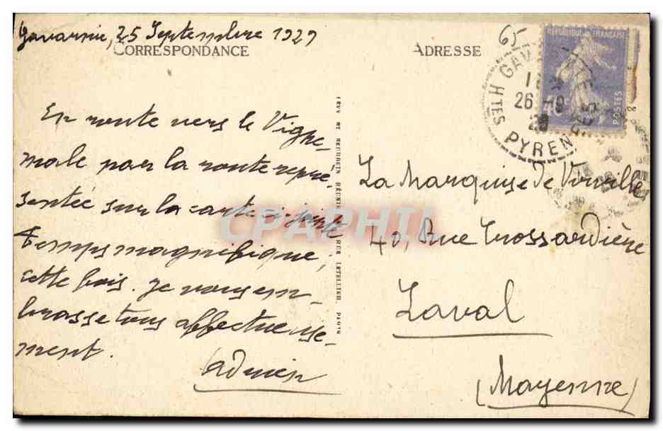 CPA Gavarnie La Vallee d Ossoue et le Vignemale — Rückseite