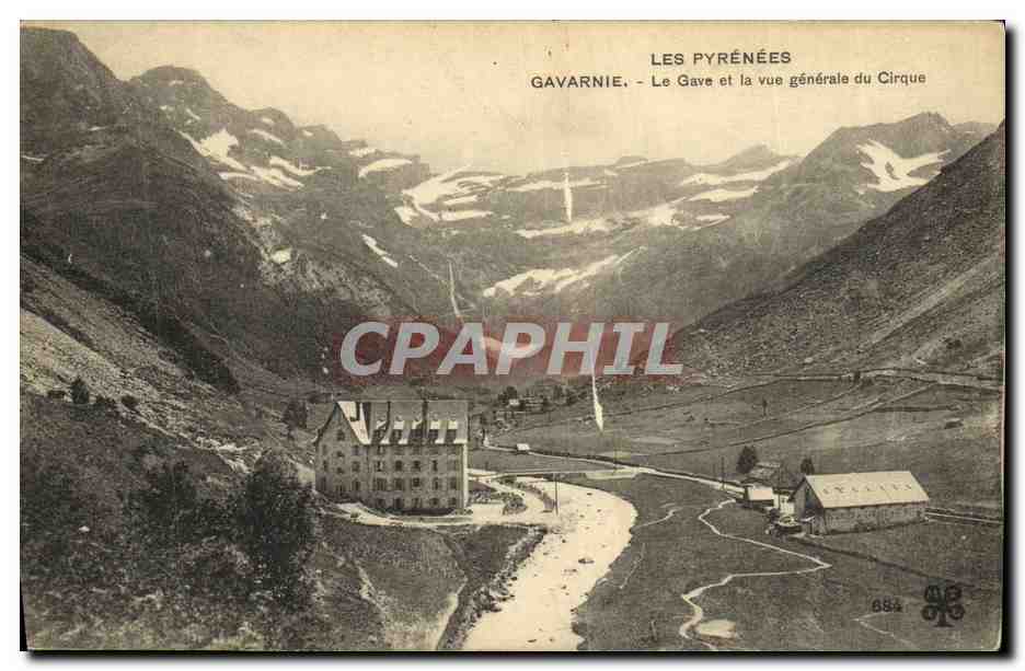 CPA Gavarnie Le Gave et la Vue Generale du Cirque