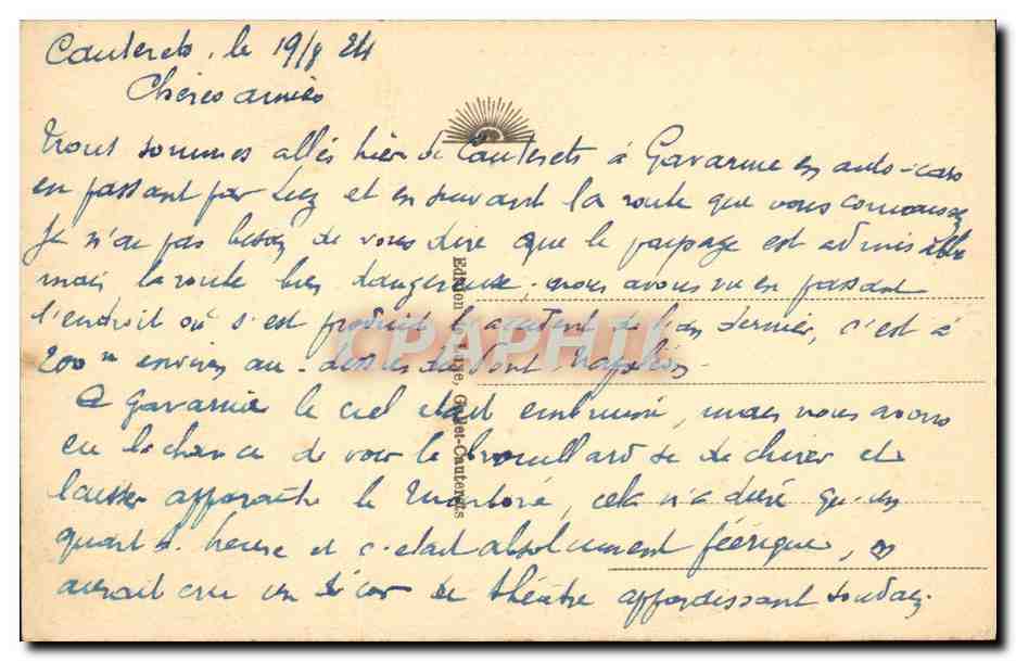 CPA Gavarnie Le Cirque et le Gave — Verso