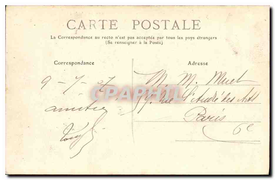 CPA Bagneres de Bigorre La Vierge du Bedat et la Vallee de Campan — Verso