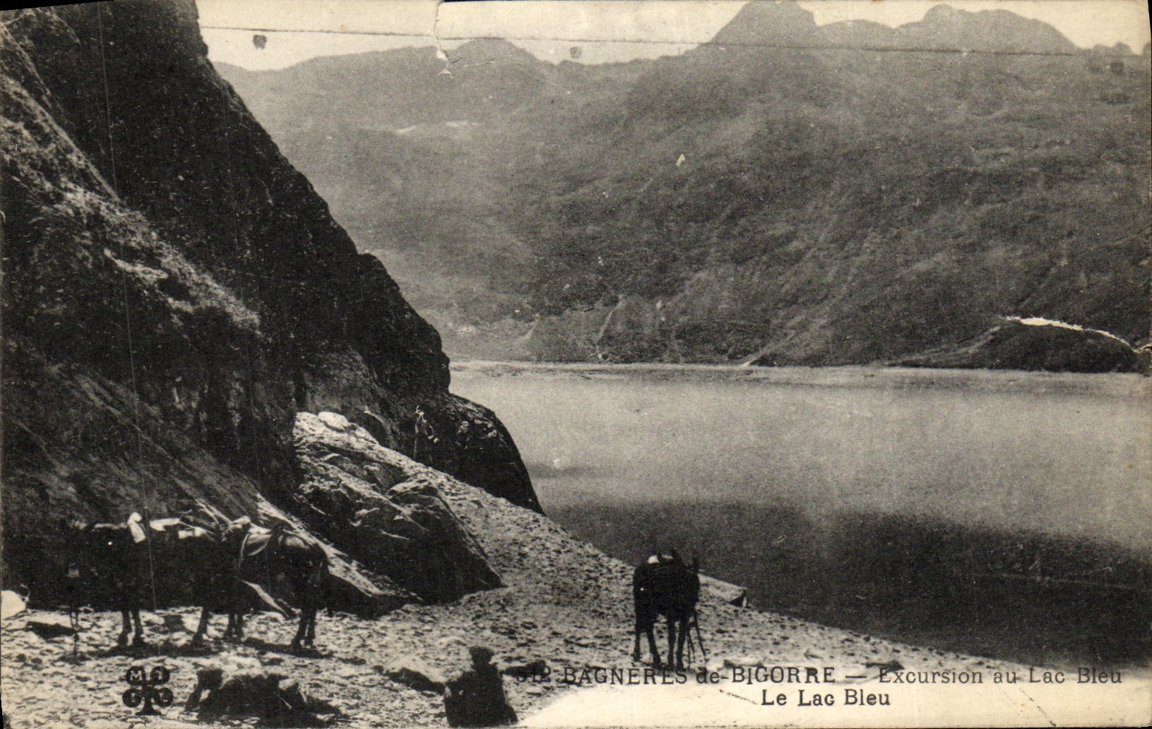 Tarjeta postal antigua Bagneres de Bigorre Excursiones al lago Azul El lago Azul