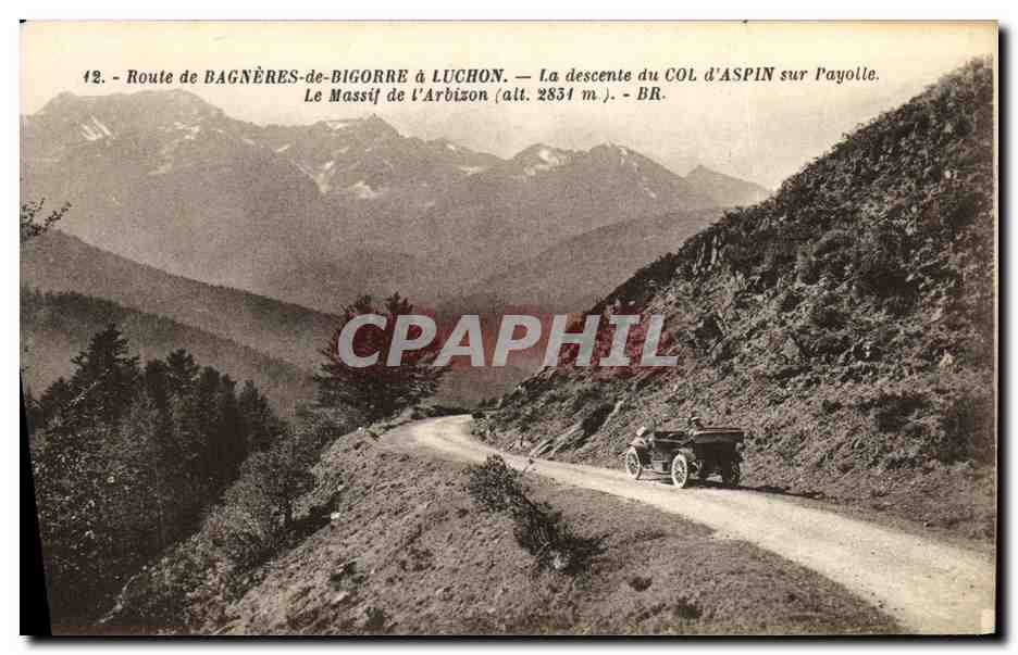 Route from Bagnères-de-Bigorre to Luchon — Descent of the Col d'Aspin onto the Ayolle — Arbizon Massif (alt. 2831 m.) — BR.