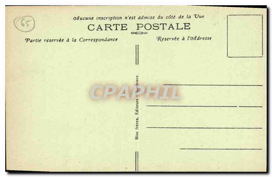 Bagnères-de-Bigorre — Vallée de Campan, L'Adour — BR. — Bloc-litho, Bordeaux — Verso