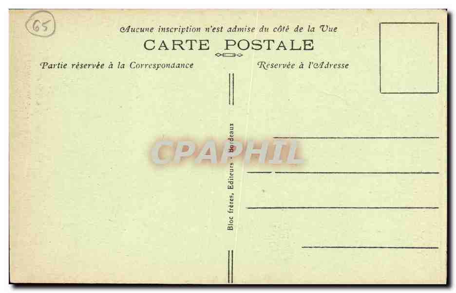 Cascada del Garet — Valle de Grappe — Carretera de Bagnères-de-Bigorre a Barèges — Bloc frères, Bordeaux — n° 45 — Reverso