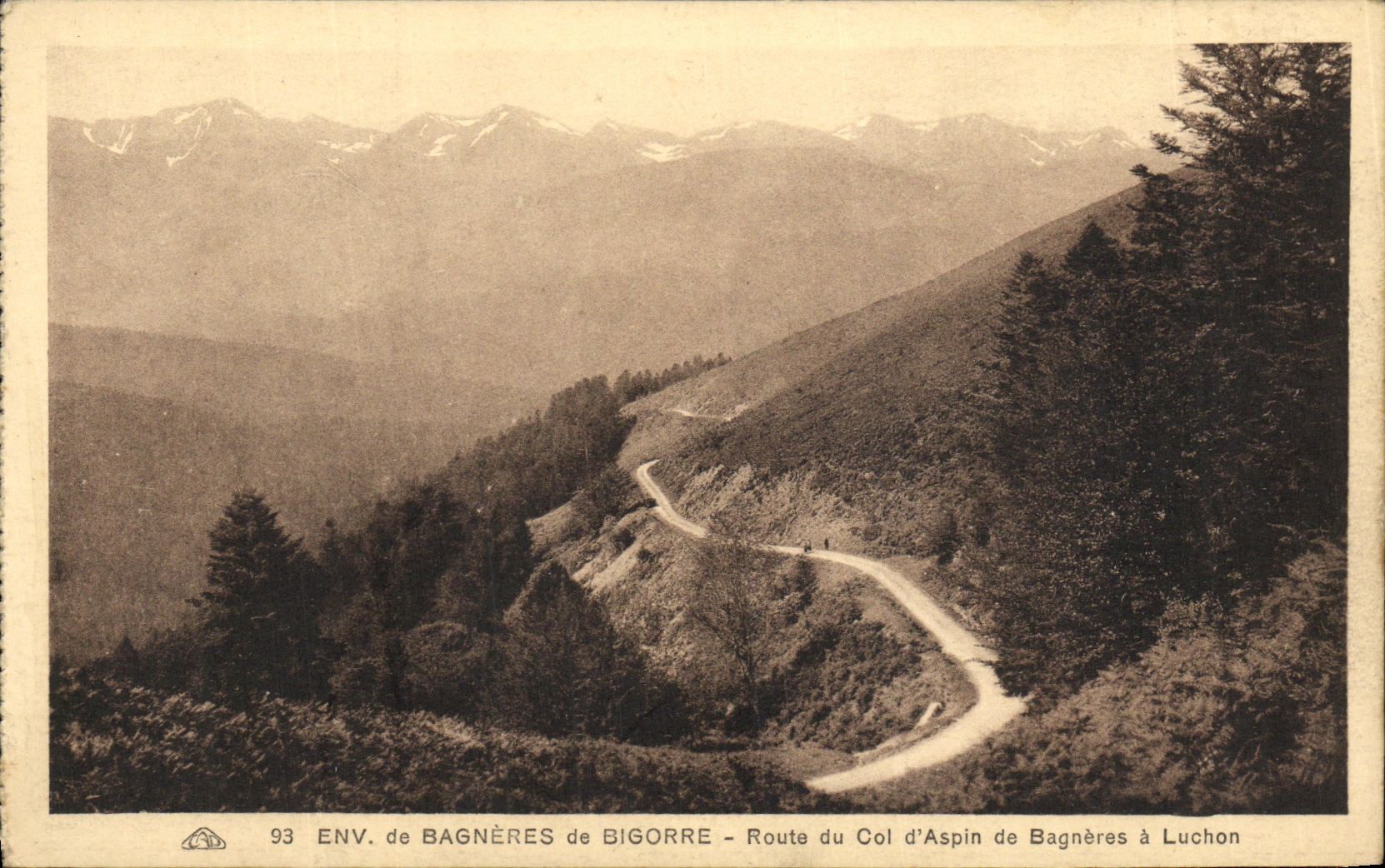 ENV. de BAGNÈRES de BIGORRE — Route du Col d'Aspin de Bagnères à Luchon — n°93
