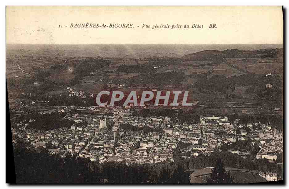 Bagnères-de-Bigorre — Allgemeiner Blick vom Bédat — Verlag: Bloc frères, Bordeaux