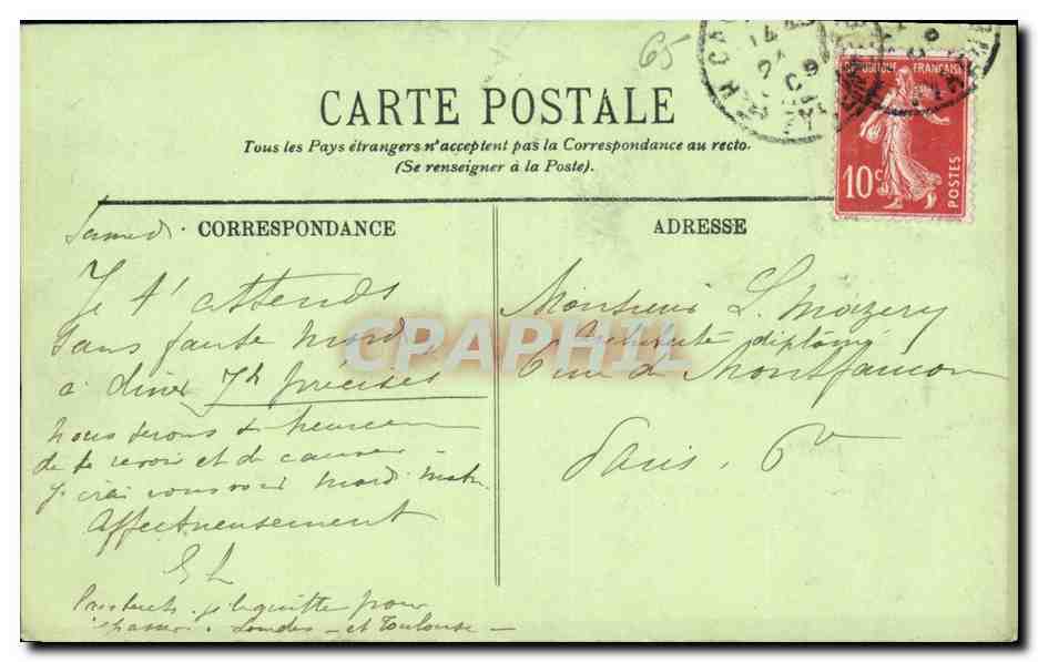 Environ de Cauterets — Le Pont d'Espagne — LL. n°103 — Verso