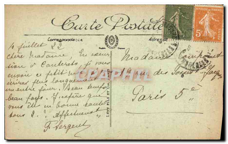 CPA Cauterets Le Pont de la Ratillere et le Cabaliros — Verso